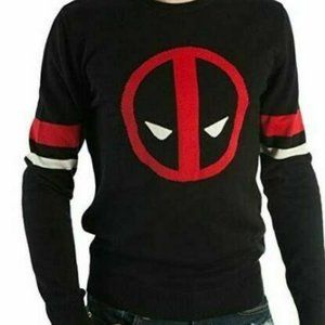 Marvel Comics Deadpool Logo Knit Pullover Sweater